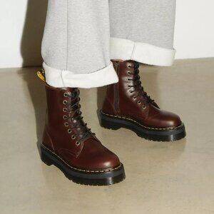 Dr. Martens JADON PLATFORM Boots in DARK BROWN Smooth LEATHER Great Reviews